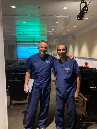 Dr. Sunil Manjila with Professor Robert Spetzler at Barrow Neurological Institute, Phoenix, Arizona, 2017